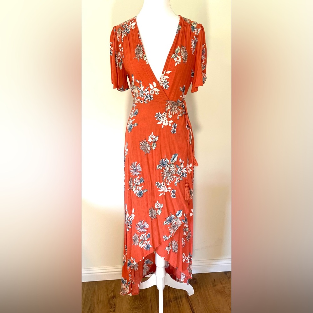 Floral Rayon Wrap‎ Dress
